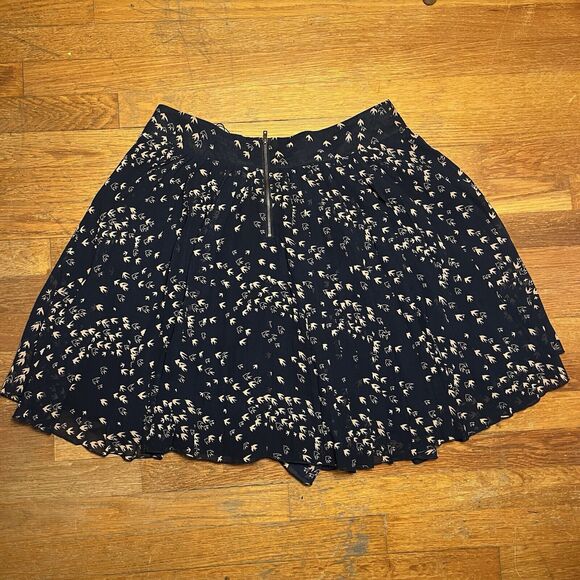 For Cynthia Navy Sheer Lined Skirt Fit & Flare Boho Birds Formal Large MSRP $68 - Picture 12 of 13